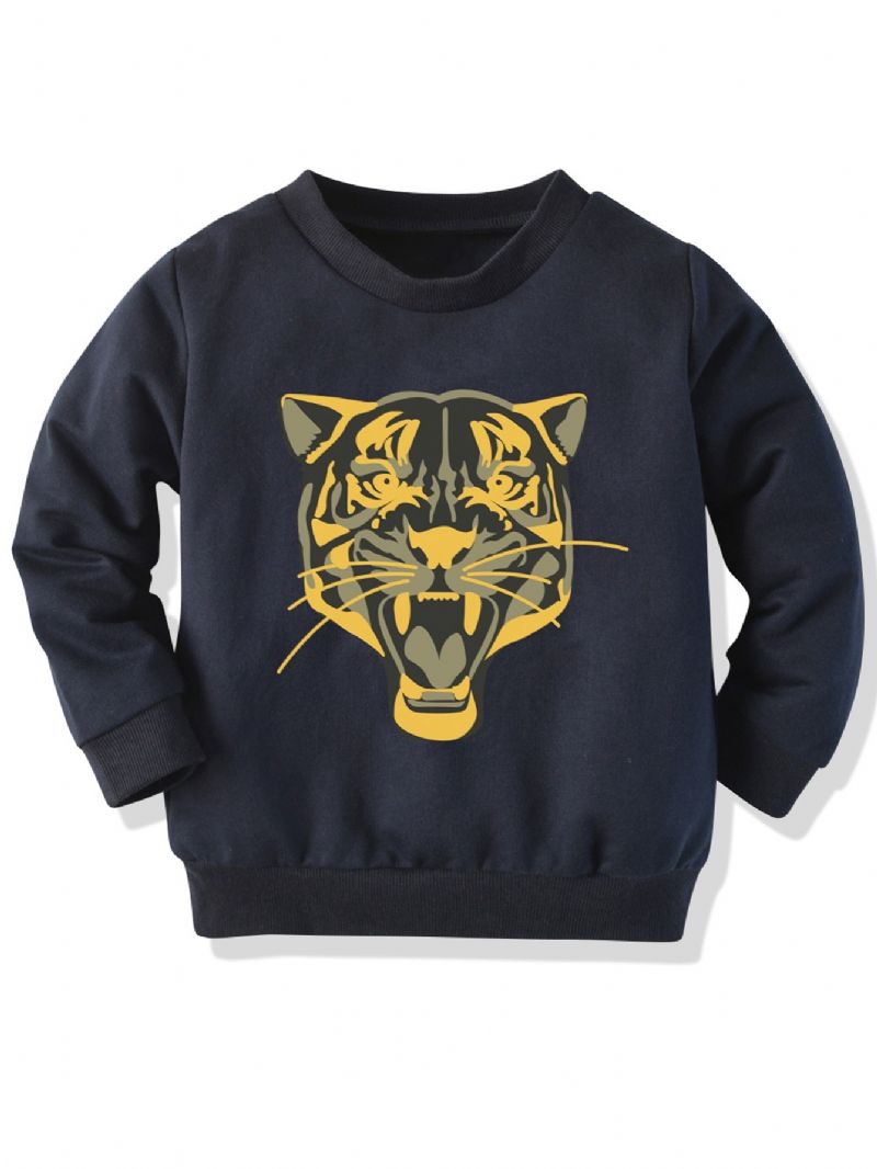 Chlapecká Ležérní Módní Mikina Kreslená Crew Neck Pullover