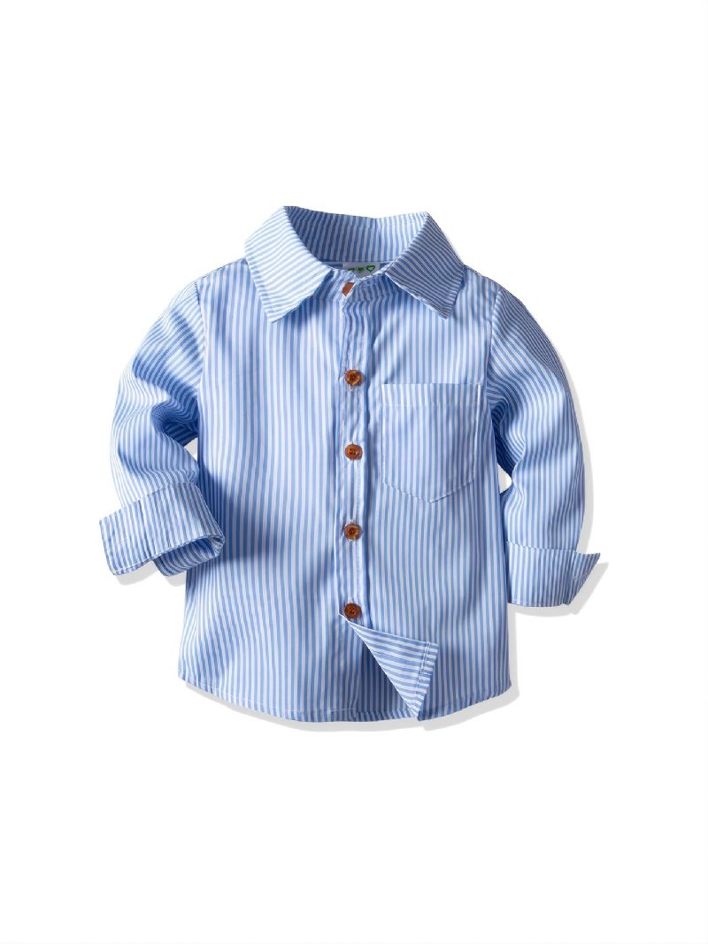 Chlapecké Pruhované Košile S Knoflíky Na Podzim Nové