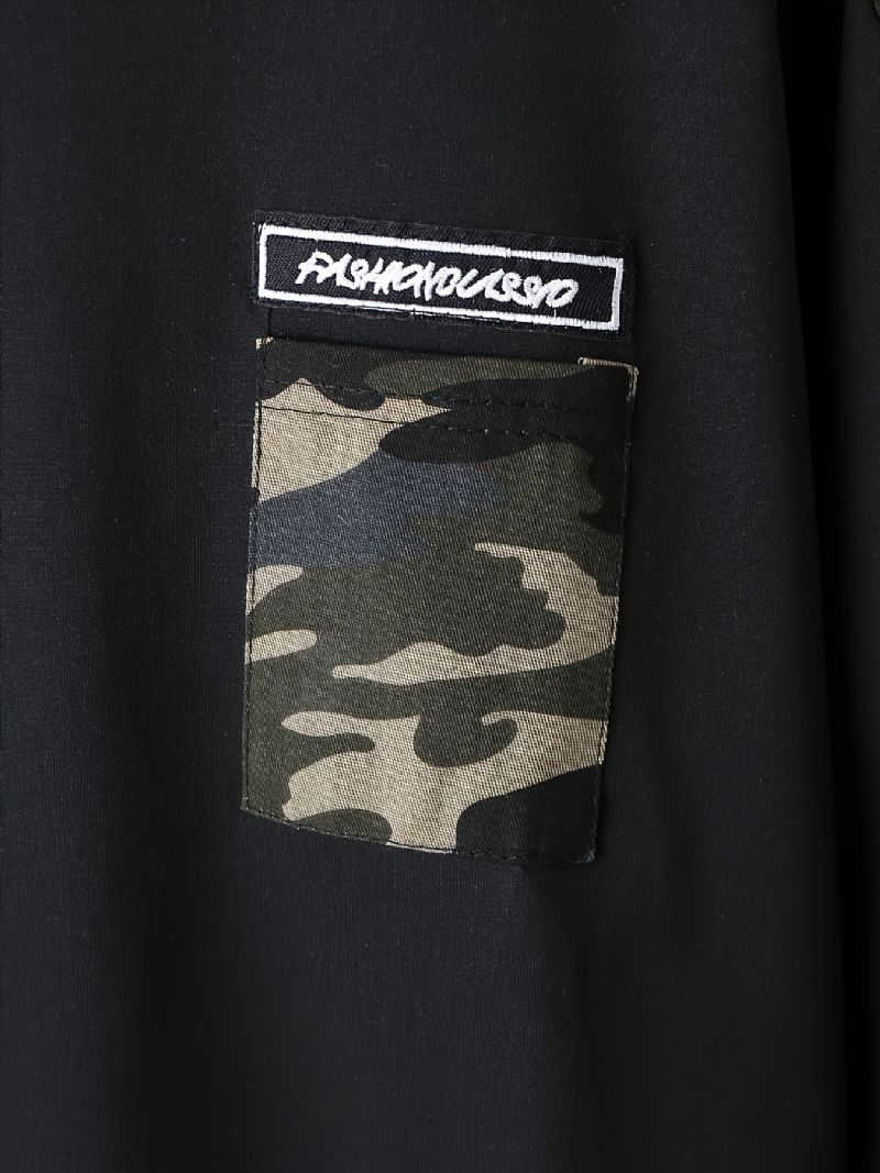 Chlapecké Soupravy Camo Print Mikina S Výstřihem Legíny Kalhoty