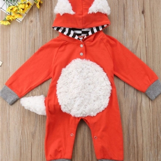 Dívky & Chlapci 3d Cartoon Animal Fox Roztomilá Kombinéza Mikina Romper Playsuit Onesies