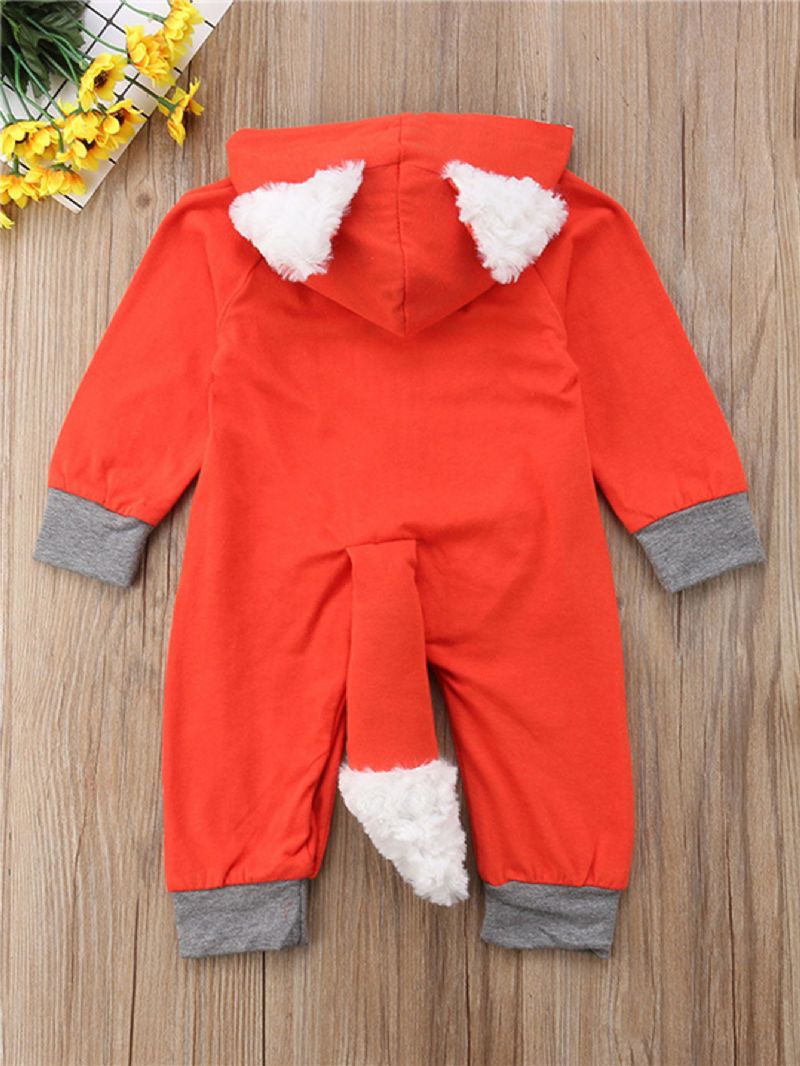 Dívky & Chlapci 3d Cartoon Animal Fox Roztomilá Kombinéza Mikina Romper Playsuit Onesies