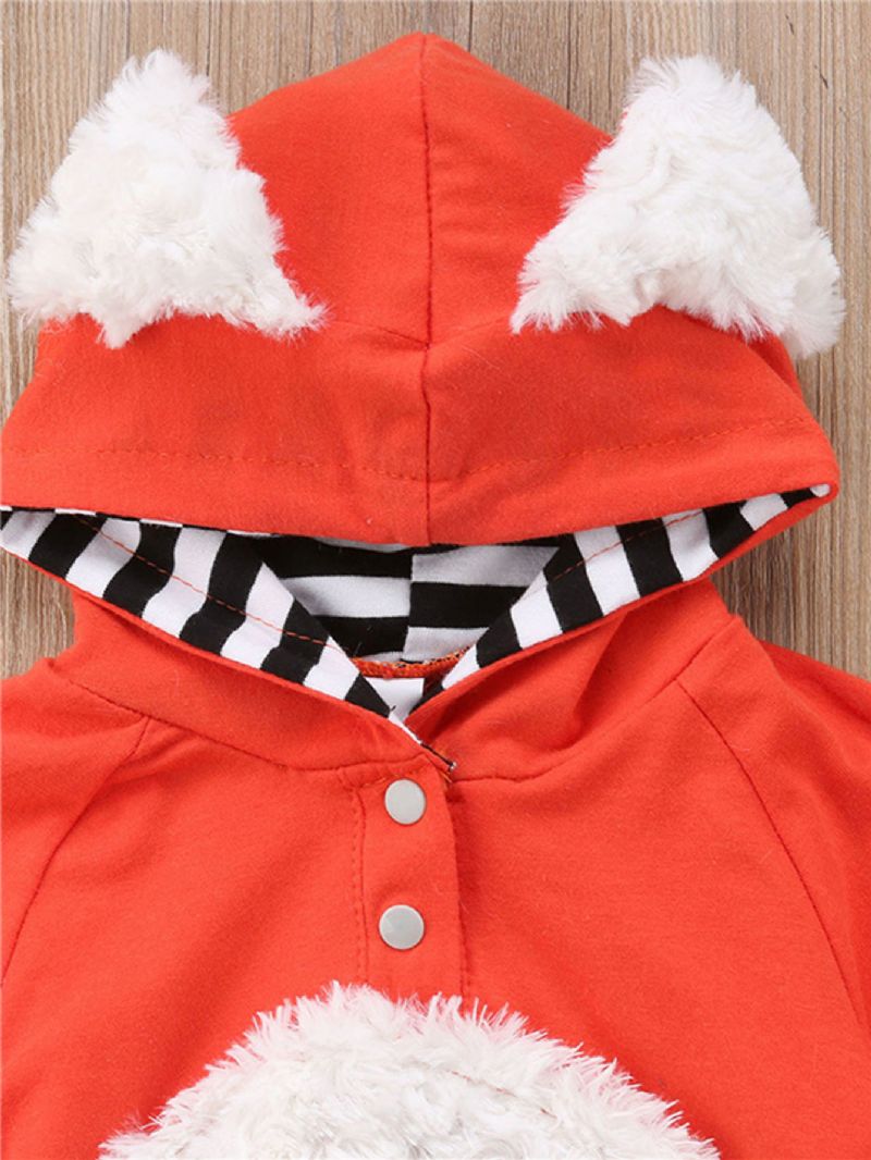 Dívky & Chlapci 3d Cartoon Animal Fox Roztomilá Kombinéza Mikina Romper Playsuit Onesies