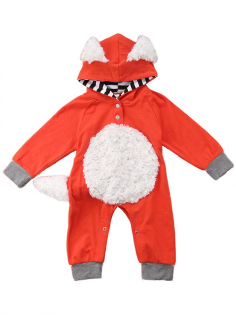 Dívky & Chlapci 3d Cartoon Animal Fox Roztomilá Kombinéza Mikina Romper Playsuit Onesies