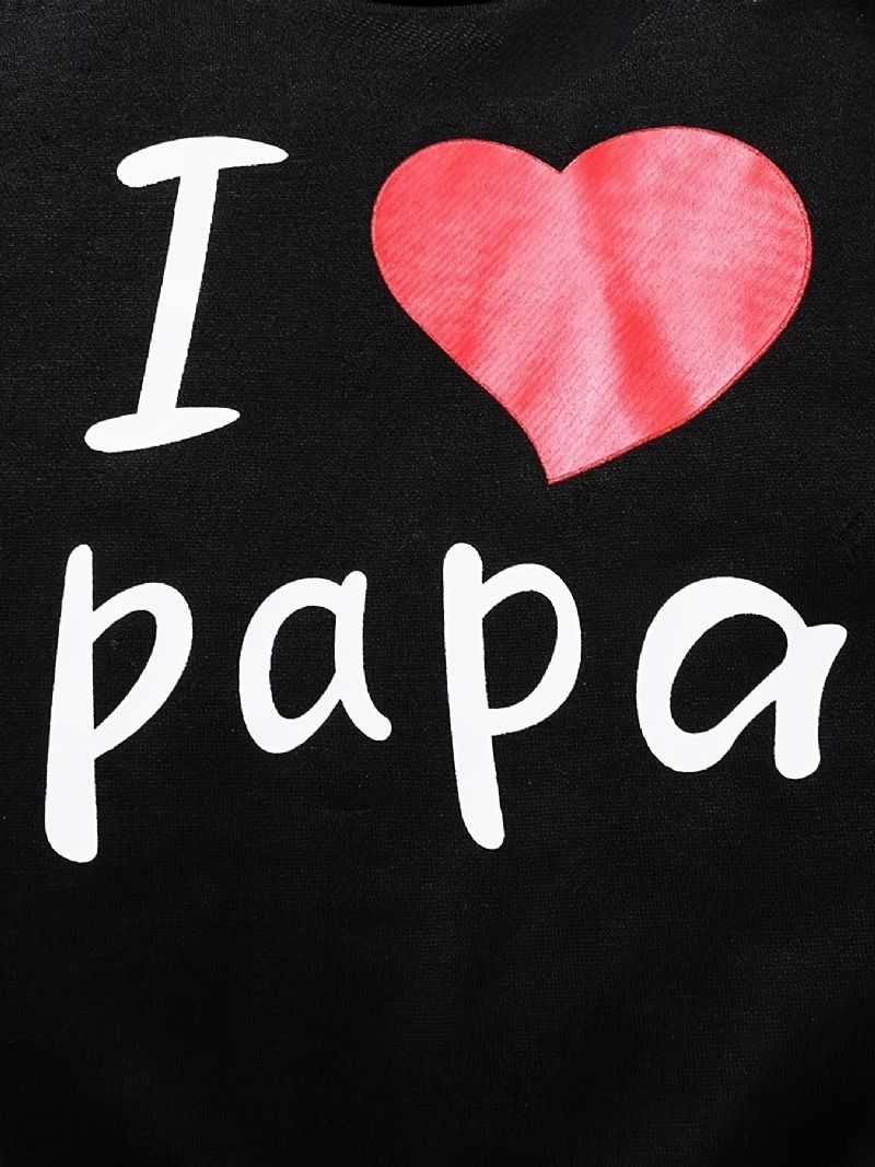 Dívčí Mikina I Love Papa Pullover & Odpovídající Kalhoty Jogger Pants Dětské Oblečení