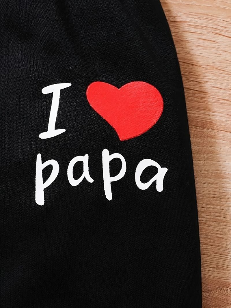 Dívčí Mikina I Love Papa Pullover & Odpovídající Kalhoty Jogger Pants Dětské Oblečení