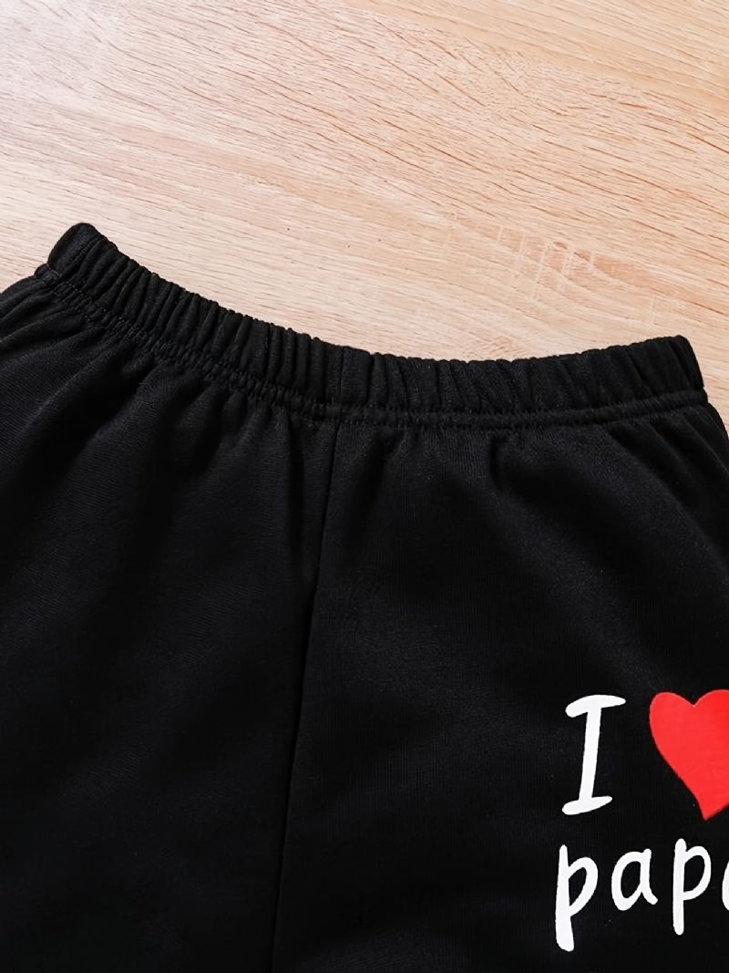 Dívčí Mikina I Love Papa Pullover & Odpovídající Kalhoty Jogger Pants Dětské Oblečení