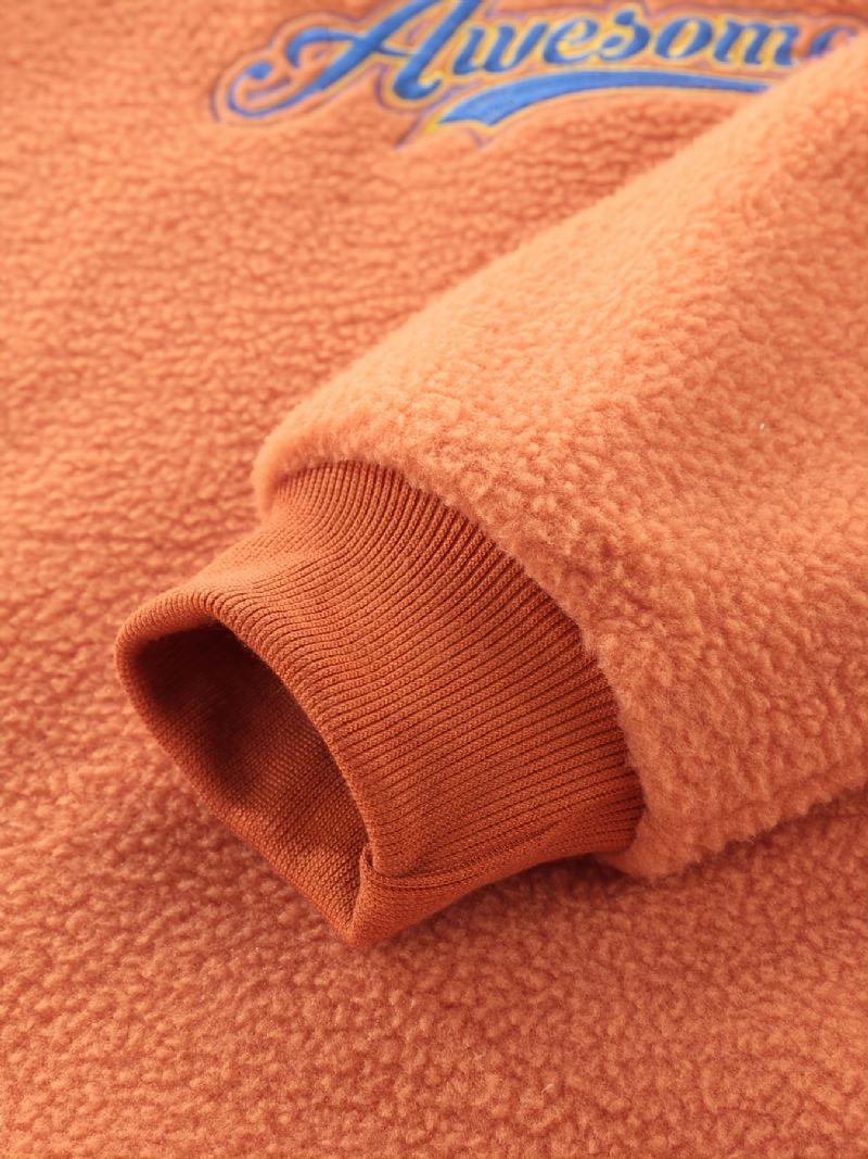 Dětská Dívčí Mikina Polar Fleece S Dlouhým Rukávem S Dopisním Potiskem S Kapucí