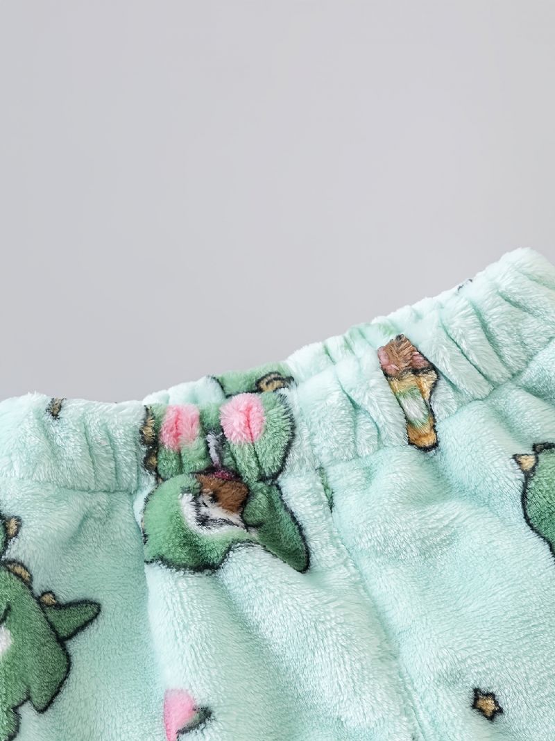 Batole Děťátko Plyšové Pyžamo Rodinné Oblečení Dinosauří Potisk Kulatý Výstřih Dlouhý Rukáv Top & Kalhoty Set Pro Chlapce Dívčí Dětské