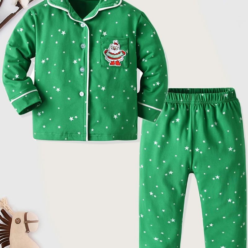 Chlapci Lounge Wear Homewear Tričko S Dlouhým Rukávem A Slušivé Kalhoty Vánoční