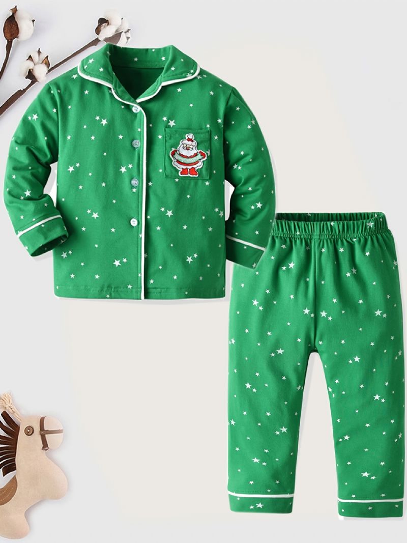 Chlapci Lounge Wear Homewear Tričko S Dlouhým Rukávem A Slušivé Kalhoty Vánoční