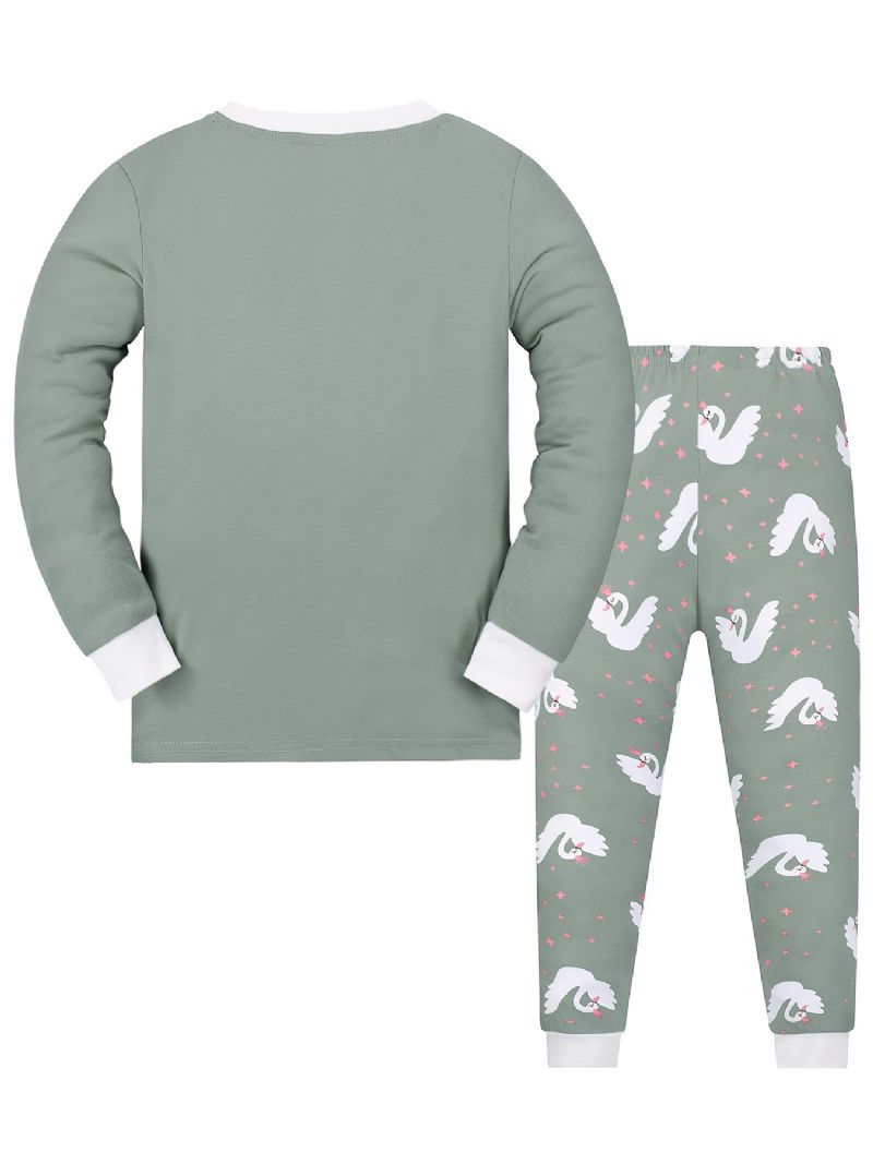 Dívčí Souprava Mikina + Kalhoty Swan Dětské Oblečení Pyžamo Set Lounge Wear Homewear