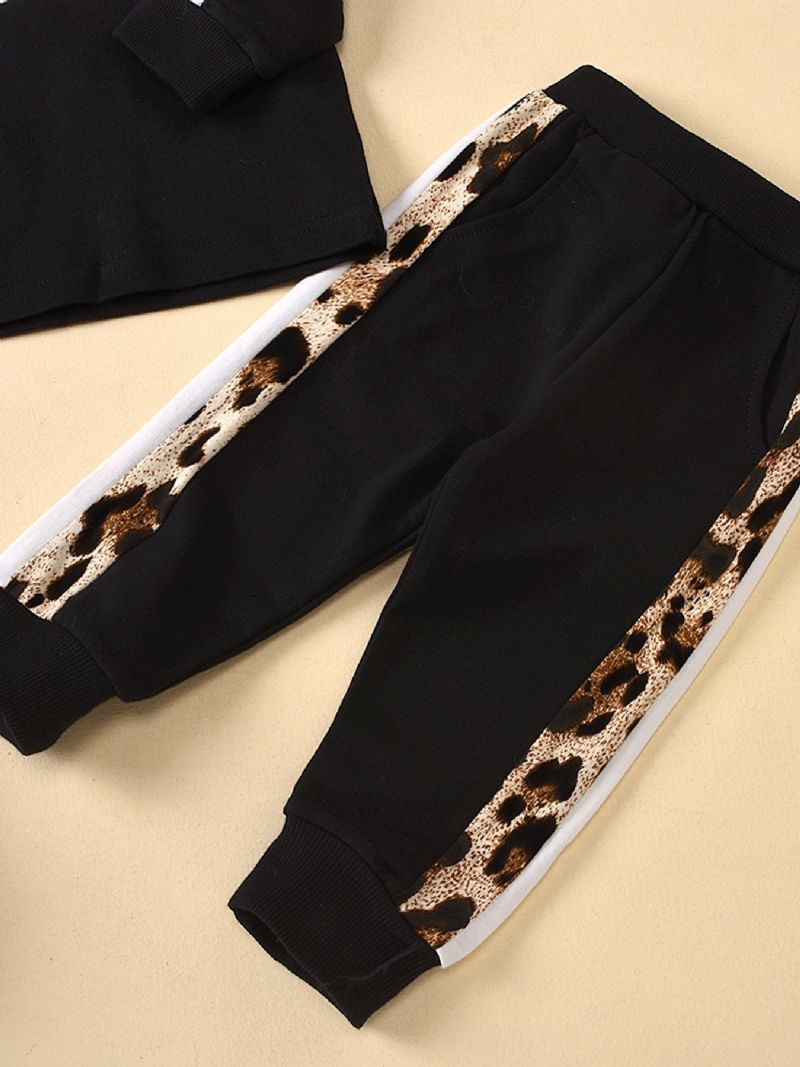 Dětská Mikina Jogger Pants S Leopardím Potiskem Pyžamová Souprava