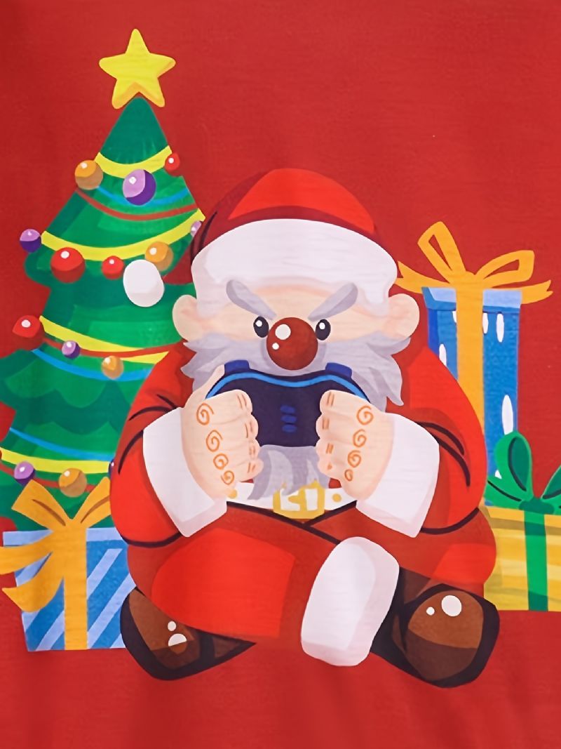Dětské Chlapecké Pyžamo Vánoční Potisk S Kulatým Výstřihem A Dlouhým Rukávem