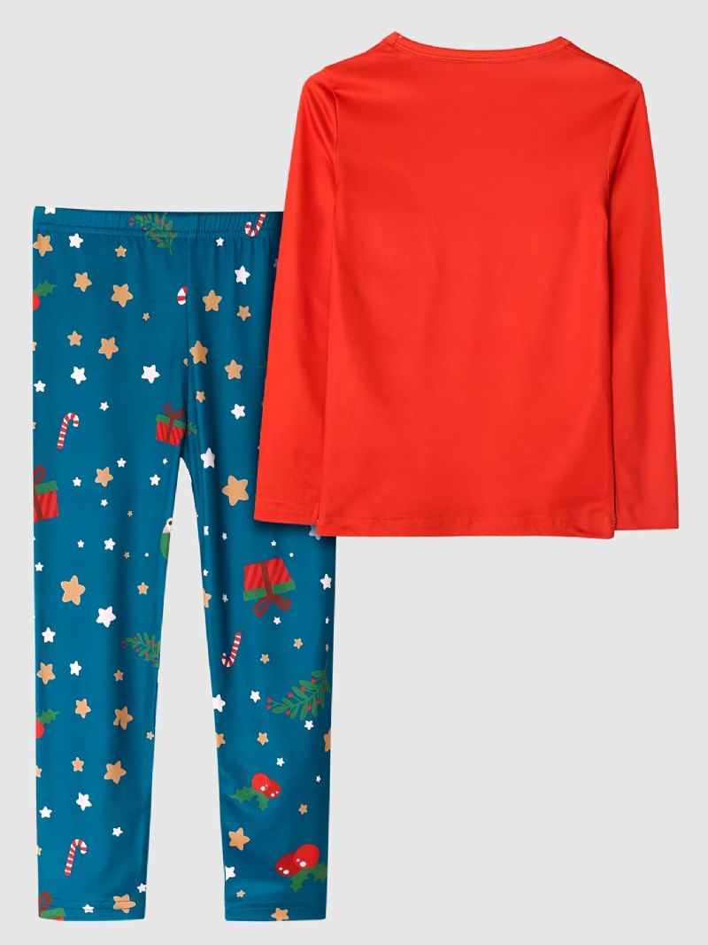 Dětské Dívčí Pyžamo Jednorožec Moon Print Set Top & Kalhoty S Kulatým Výstřihem A Dlouhým Rukávem