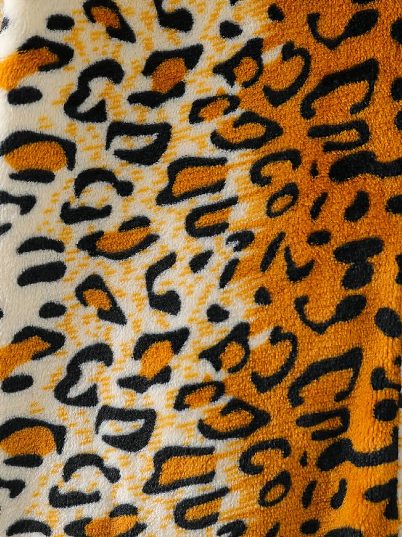 Dětské Flanelové Pyžamo S Kapucí Na Zip S Leopardím Vzorem