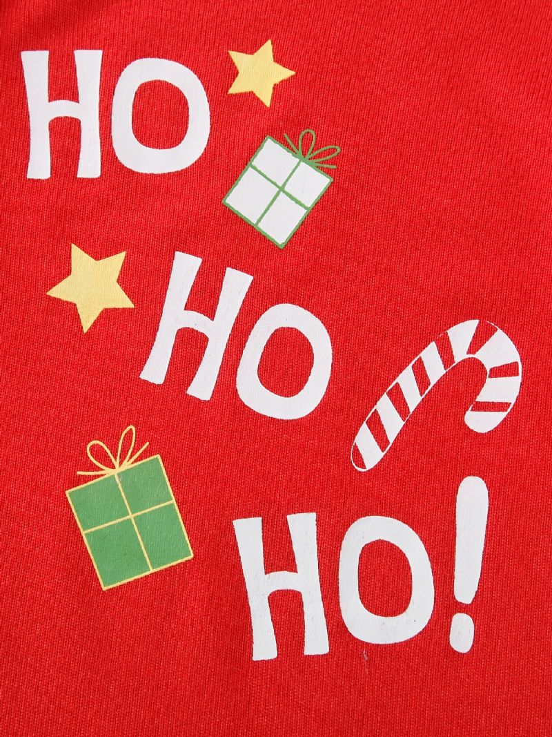 Dětské Pyžamo Rodinný Outfit Vánoční Potisk Top S Kulatým Výstřihem A Dlouhým Rukávem Sada Kalhot Pro Chlapce Dívky Oblečení