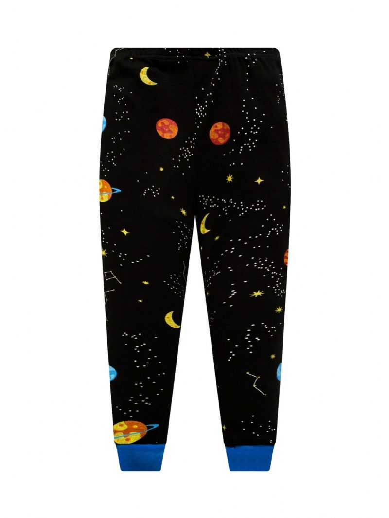 Popshion 2ks Chlapci Starry Sky Cosmic Planet Bavlněné Pyžamo S Dlouhým Rukávem