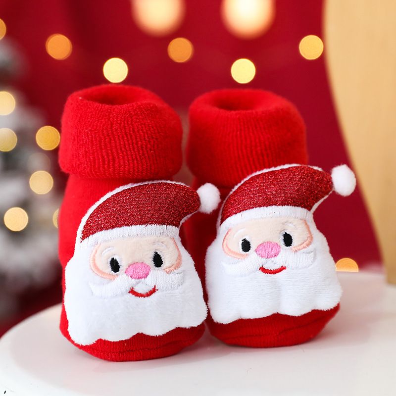 1 Pár Batolecích Dětských Vánočních Ponožek Protiskluzové Silné Teplé Batolecí Ponožky Chlapecké Dívky
