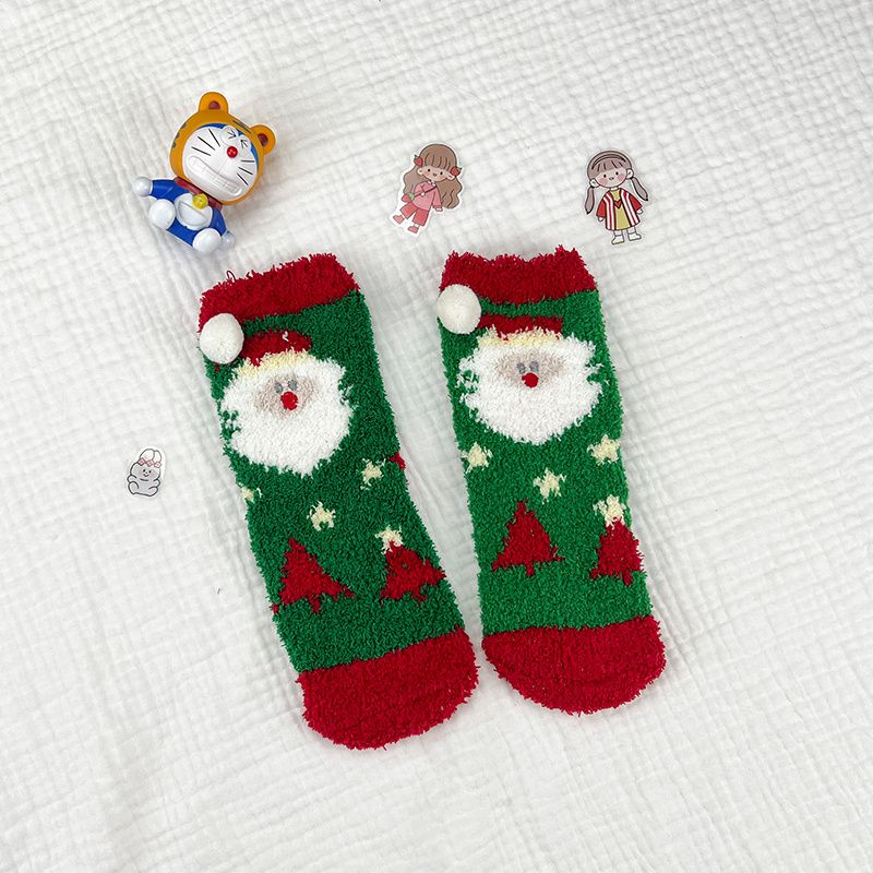 1 Pár Dětských Vánočních Ponožek Teplé Ponožky Na Podlahu Dětské