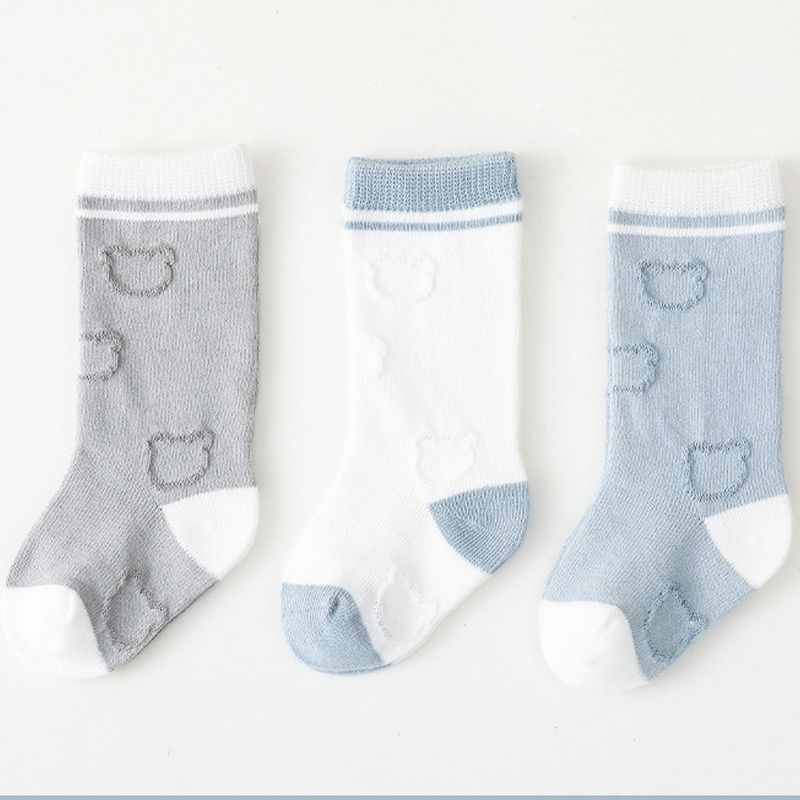 3 Páry Kojenecké Ponožky Batole Unisex Kreslený Potisk 6-12 Měsíců 1-6 Let Mid Tube Socks Dětské