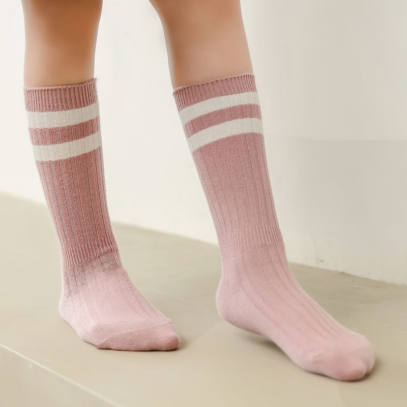 3páry Dětské Ponožky Bavlněné Pruhované Crew Teplé Zimní Pro Chlapce Dívky