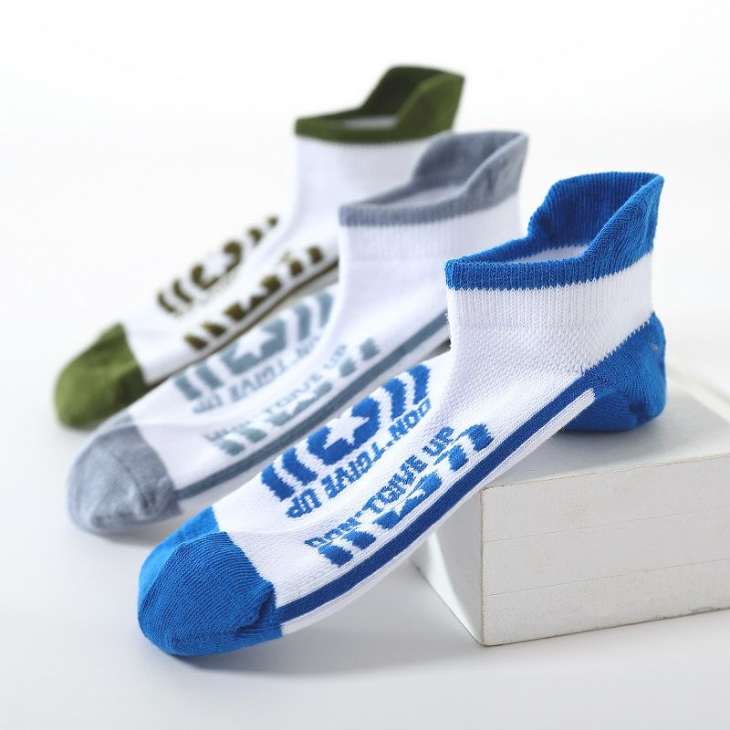 5 Párů Chlapeckých Barevných Kotníkových Ponožek Tenké Síťové Prodyšné Dětské Ponožky