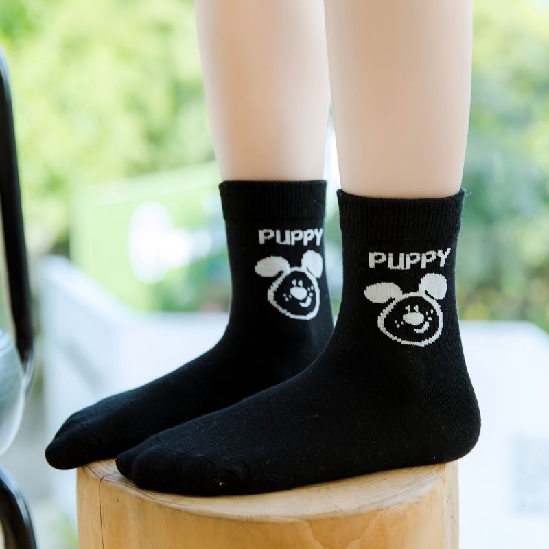5 Párů Kreslených Pruhovaných Bavlněných Chlapeckých Ponožek Ponožky Pro Děti Pro Štěně