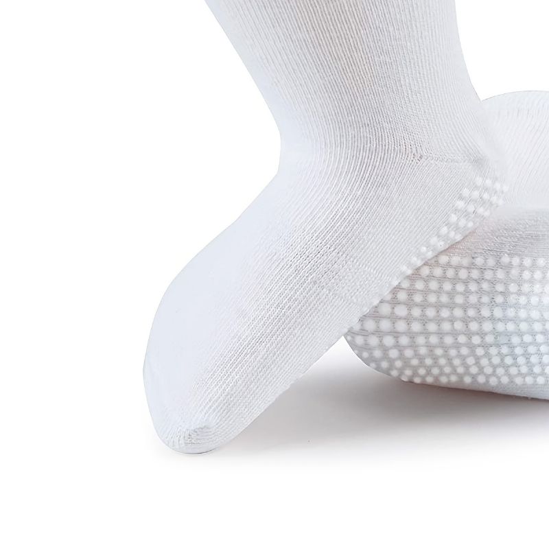 6 Párů Kojeneckých Ponožek Crew Protiskluzové Jednobarevné Batolecí Ponožky Pro Chlapce Dívky