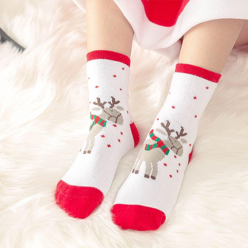 6ks Chlapecké Dívčí Vánoční Ponožky Dětské Teplé Zimní Termo Bavlněné