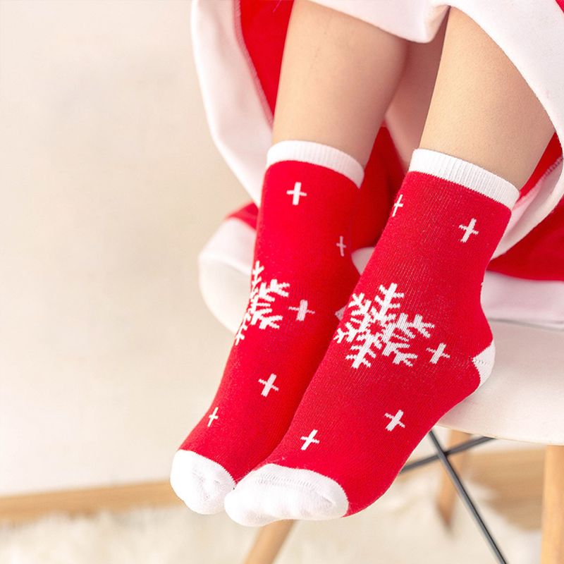 6ks Chlapecké Dívčí Vánoční Ponožky Dětské Teplé Zimní Termo Bavlněné
