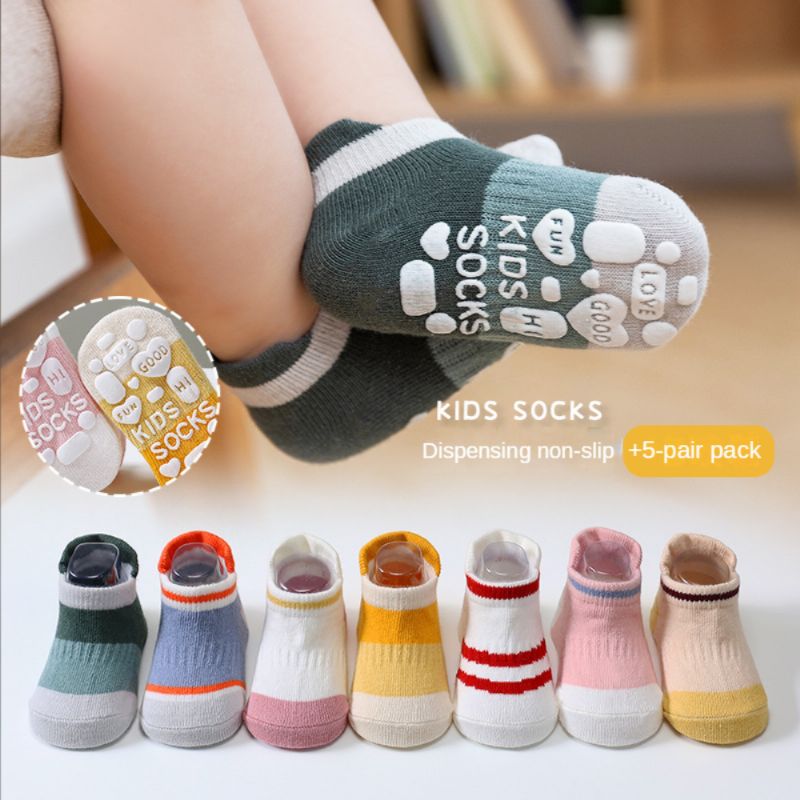 Dětské Dívčí Ponožky Protiskluzové Low Top Floor Socks 5ks