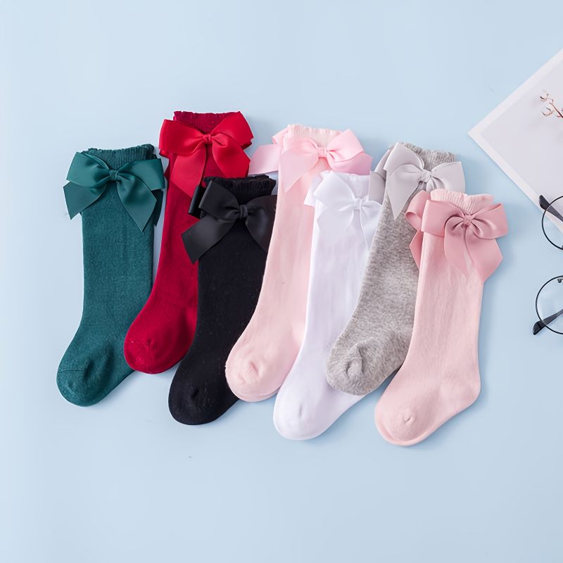 Dívky Děti Děťátko Soild Bow Socks Princess Sock