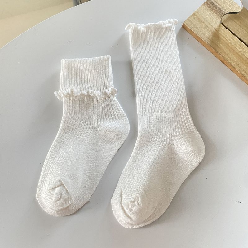 Nařasené Dívčí Jednobarevné Ponožky
