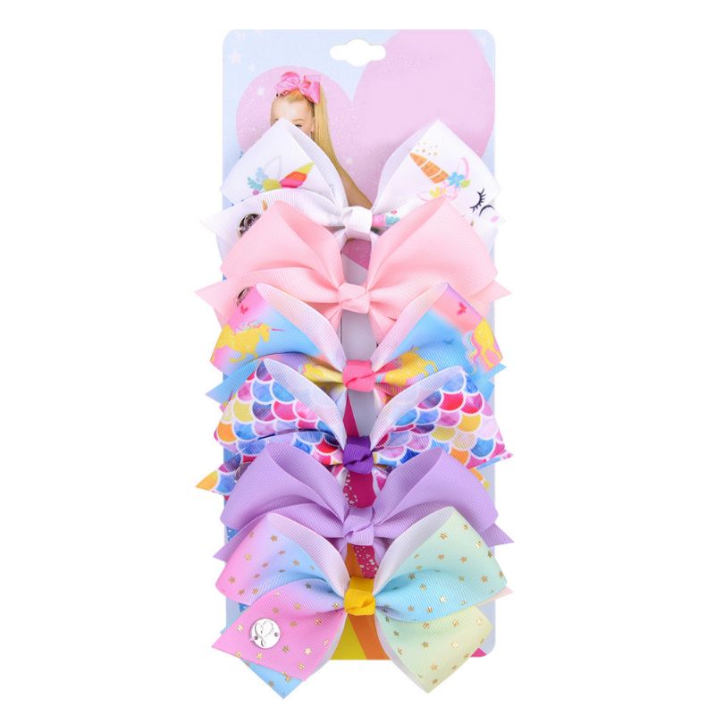 6ks / Sada Děti Sweet Butterfly Flower Print Uzel Vlasové Doplňky Sponky Do Vlasů