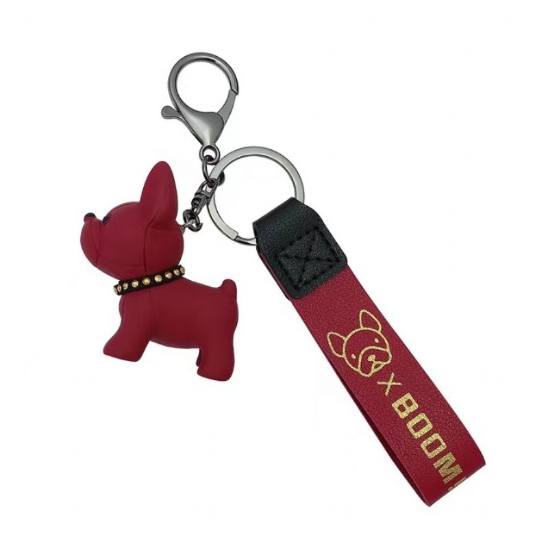 Kreslený Francouzský Buldoček Keychain Boom Dog Ornament Pryskyřice Štěně Shiba Inu Panenka Keyring Cartoon Animal Bag Přívěsek Na Klíče Od Auta Kovový Na Muži Ženy Chlapec Dívka