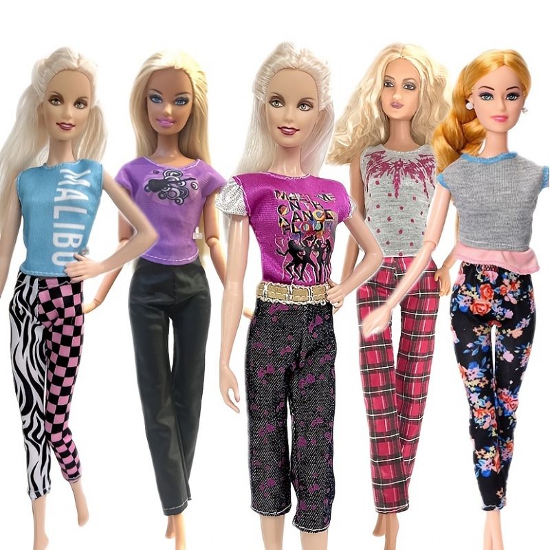 Módní Denní Neformální Sportovní Top Halenka Sukně Kalhoty Šaty Pro Panenky Barbie Doplněk