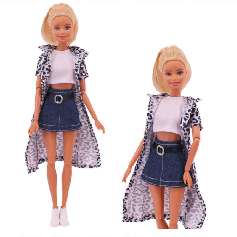 Nejnovější Šaty Barbie Džínová Sukně Modrá Dívka Pro Panenku Oblečení Hodí Se 30 cm Doplňky Pro Panenky Diy Dárek Vysoké Podpatky