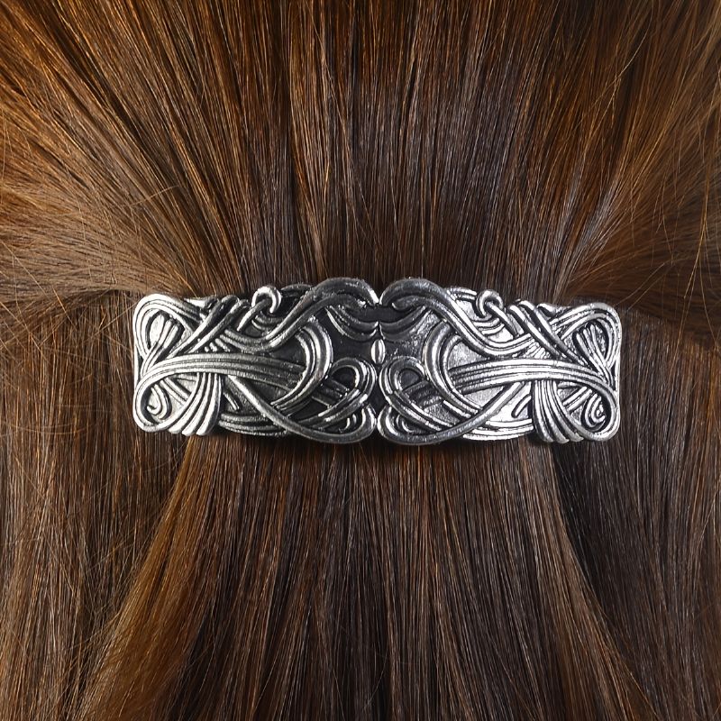 Viking Vlásenka Barrette Vintage Vlasové Spony Kovové Francouzské Sponky Do Vlasů S Rytou Pokrývkou Hlavy Pro Ženy Dívky 1ks