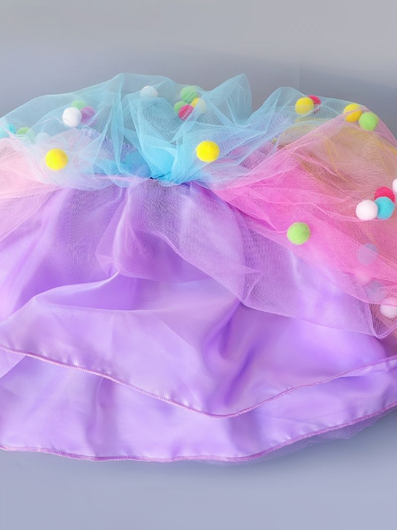 Dívčí Princezna Rainbow Tutu Sukně Baletní Síťovaná Společenské Šaty Dětské Oblečení