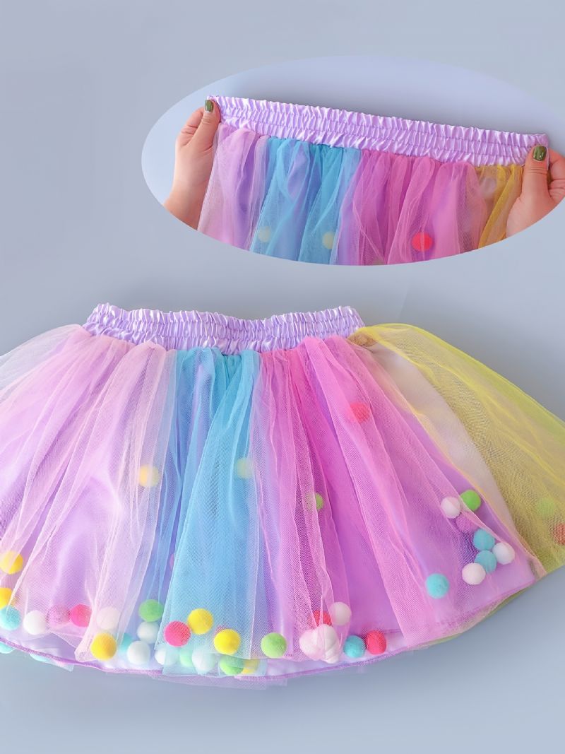 Dívčí Princezna Rainbow Tutu Sukně Baletní Síťovaná Společenské Šaty Dětské Oblečení