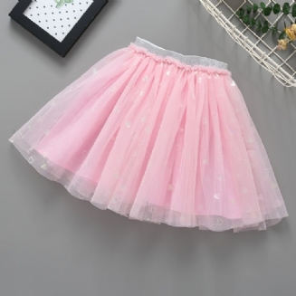 Dívčí Sukně Princess Heart Print Tylová Tutu Pro Dětské Oblečení Na Party Balet