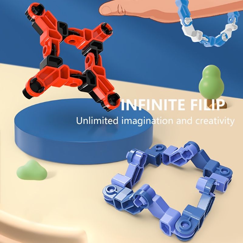 Chlapci Dívky Děti Kreativní Infinite Flip Náramek Dekompresní Hračky Úleva Od Tlaku Nová Hračka