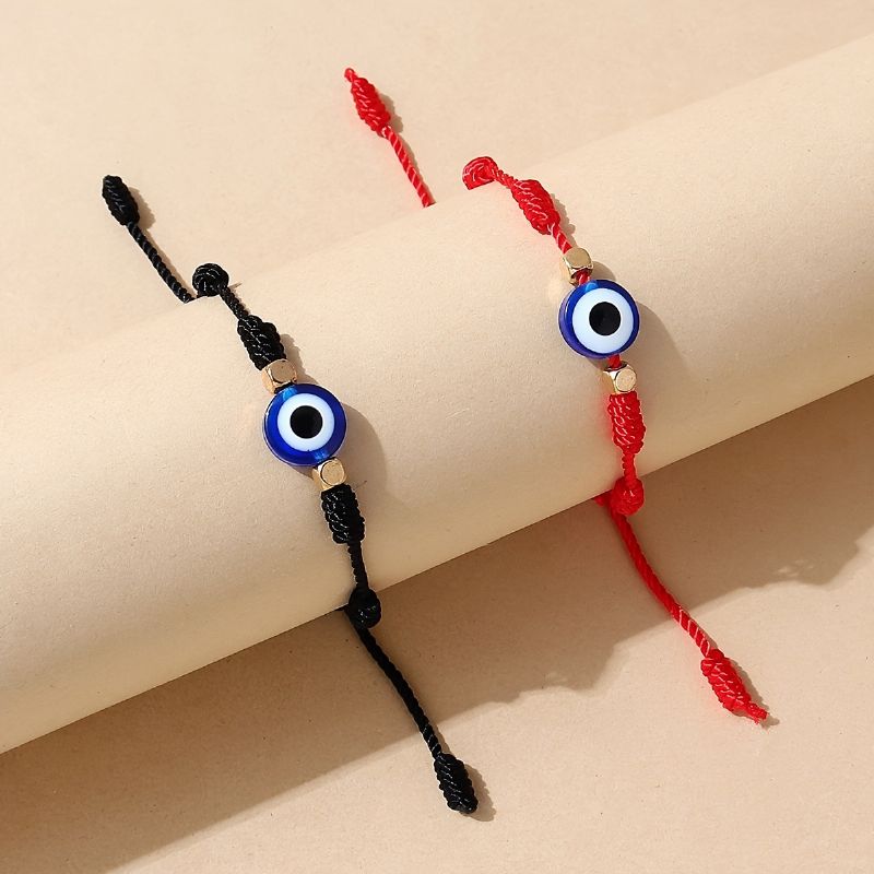 Evil Eye Náramek Pro Ženy 2pack Pletené Nastavitelné Náramky Sada Kouzla Šperky Dárek Dárky K Narozeninám Pro Manželka Dívky Její