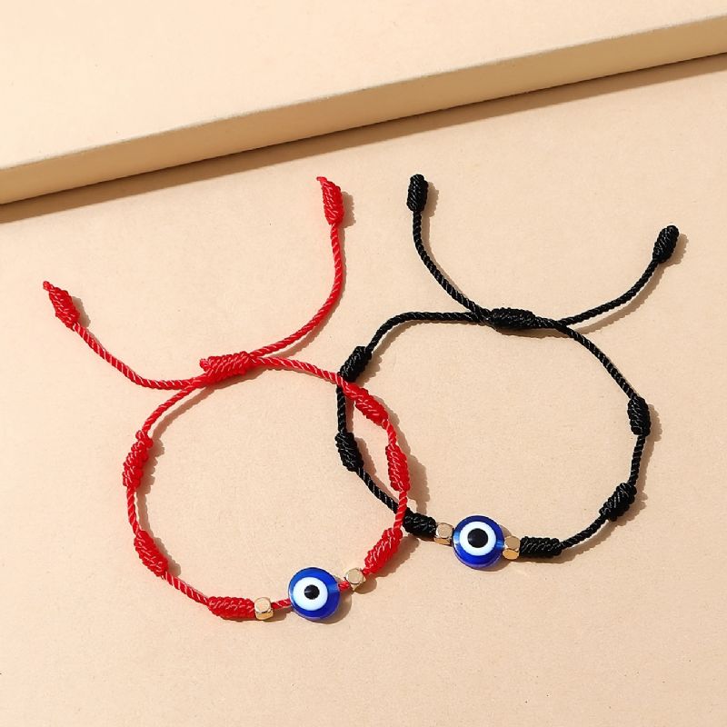 Evil Eye Náramek Pro Ženy 2pack Pletené Nastavitelné Náramky Sada Kouzla Šperky Dárek Dárky K Narozeninám Pro Manželka Dívky Její