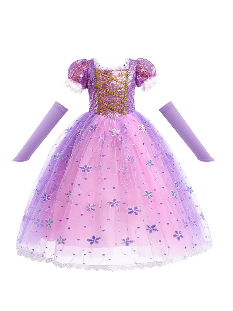 Dívky Sofia Princess Birthday Christmas Dress Kostým Pro Party Cosplay Fialové Šaty