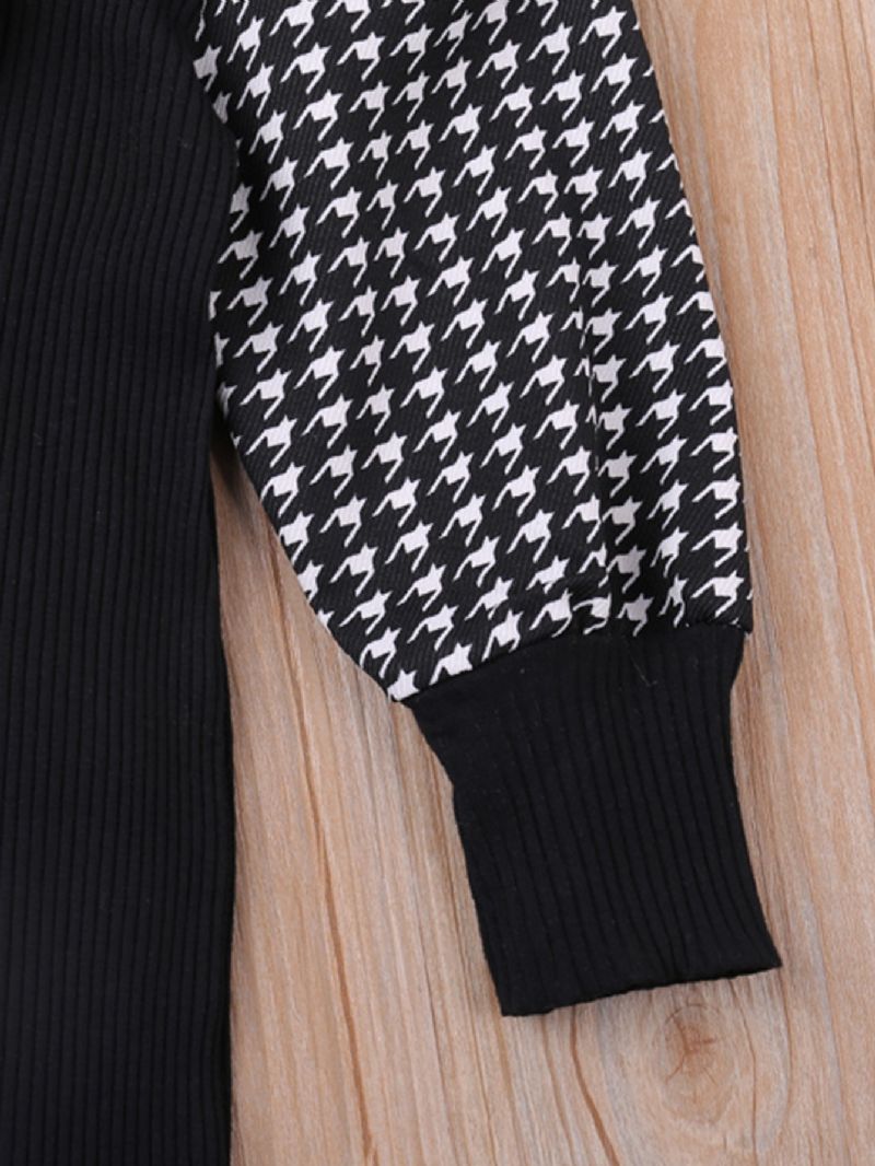 Šaty S Dlouhým Rukávem Houndstooth Panel