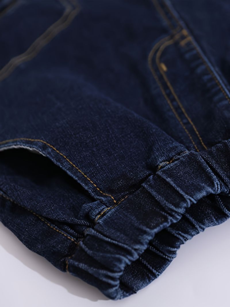 Chlapecké Stretch Tapered Cargo Denim Jeans S Elastickým Pasem Dětské Oblečení