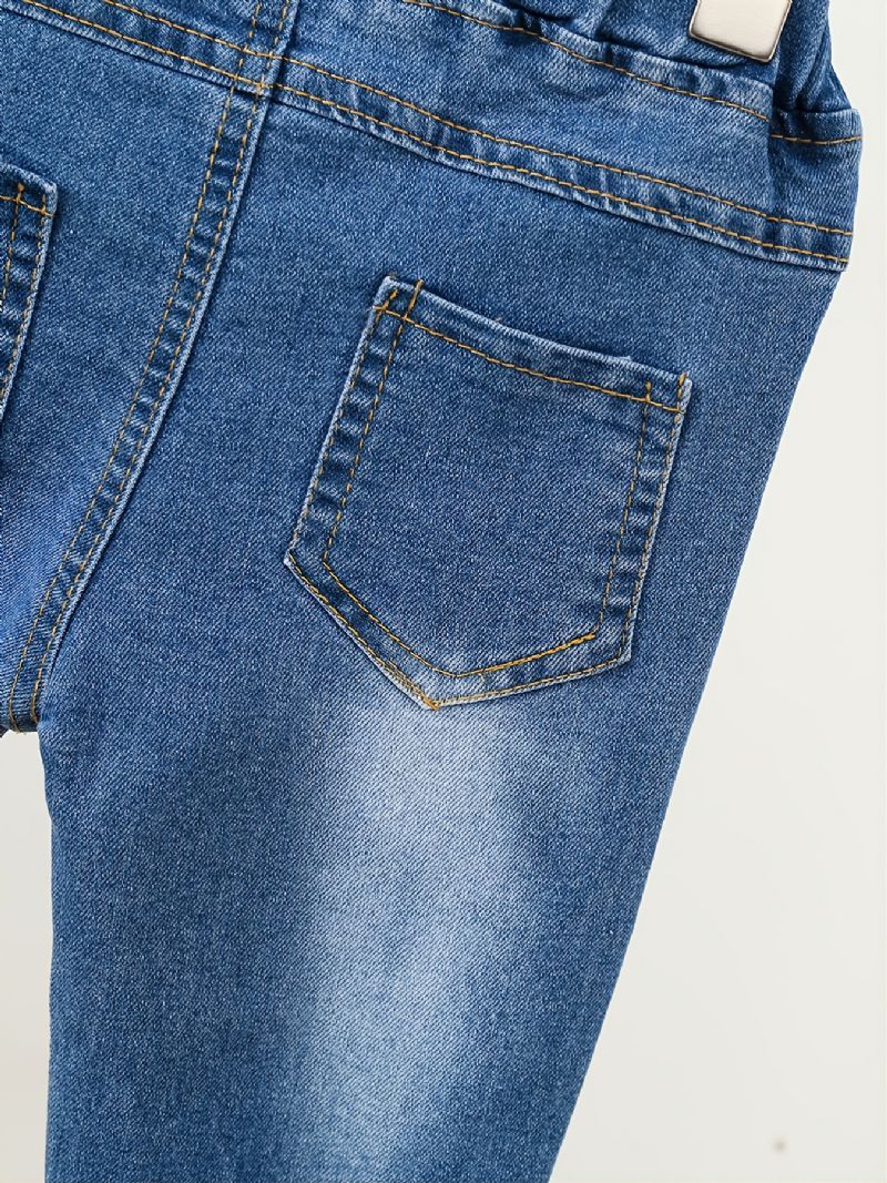 Dívky Letter Stretch Denim Neformální Džíny Podzim Zima