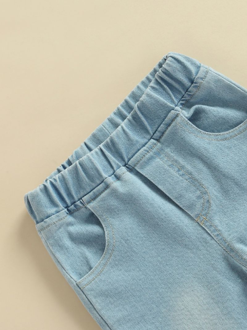 Dívčí 2023 Nové Vyšívané Cherry Denim Flare Jeans