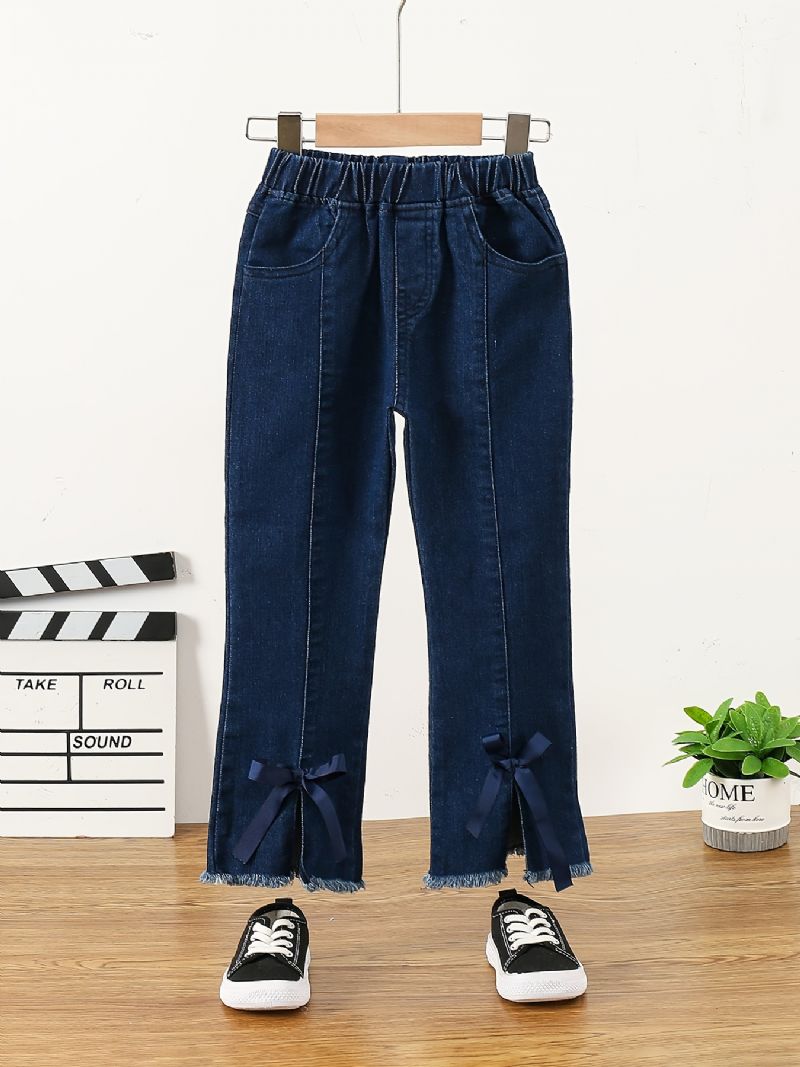 Dívčí Jednoduché Módní Luk Denim Vzplanul Jeans